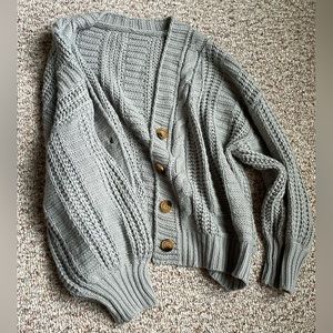 Shein gray cable knit cardigan size medium